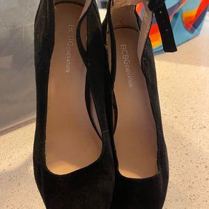 BCBG Generation Black Suede Heels Size 8